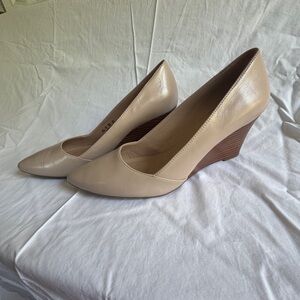 Franco Sarto Cream Wedge Pumps